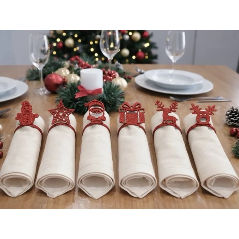 Conjunto de Anéis de Guardanapos Natal