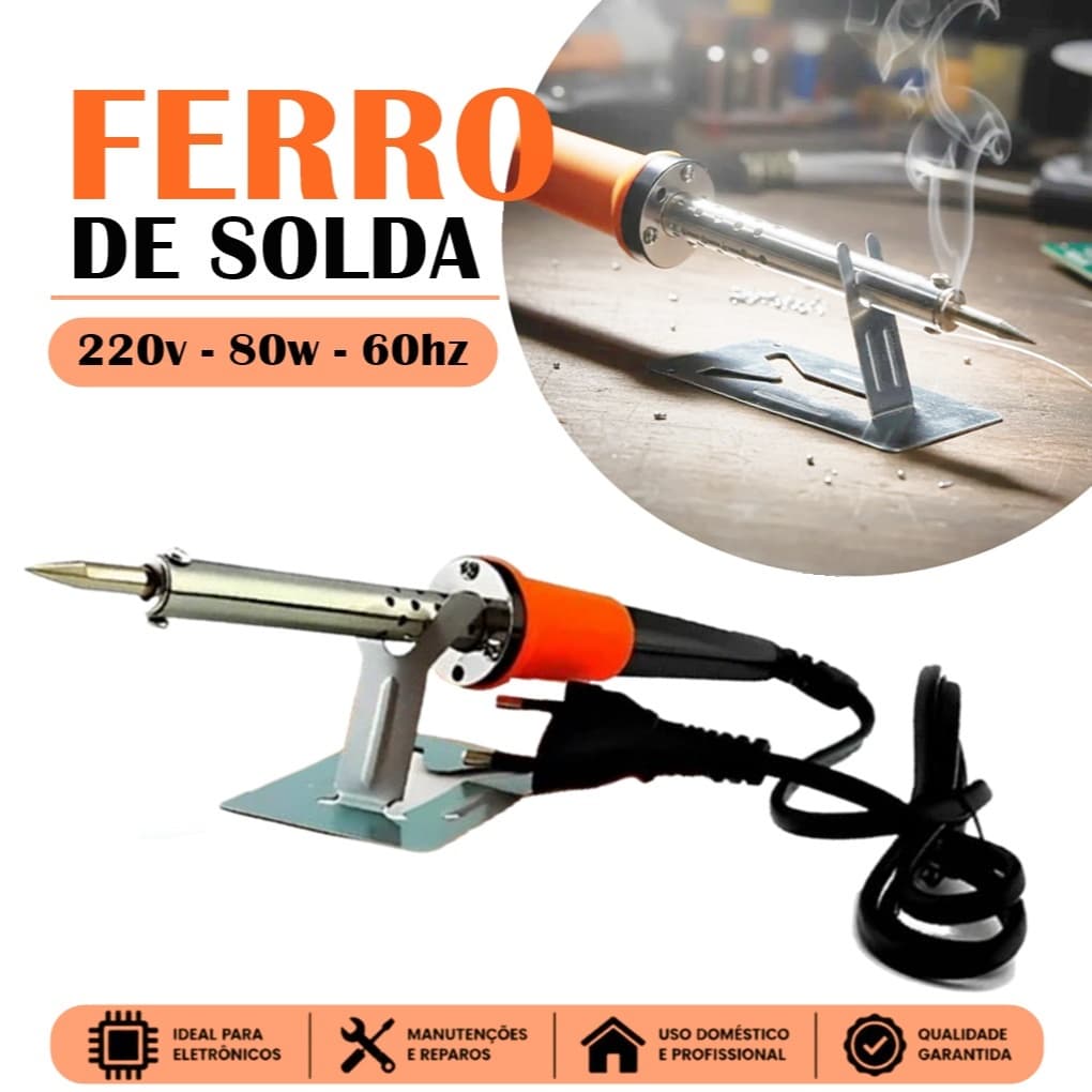 Ferro De Solda Profissional 80w 220v Com Suporte Aquecimento Rápido Boa Durabilidade