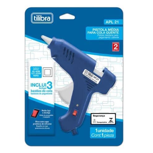 Pistola Cola Quente Pequena Bivolt Apl 11 ou 21 C/bastão Tilibra