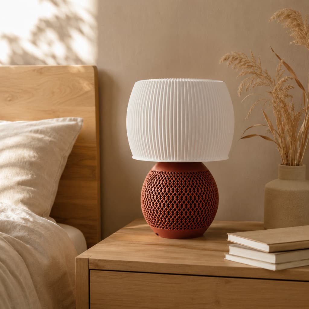 Luminária De Mesa Gradiz Impressão 3D Abajur Quarto Sala Decorativo Moderno