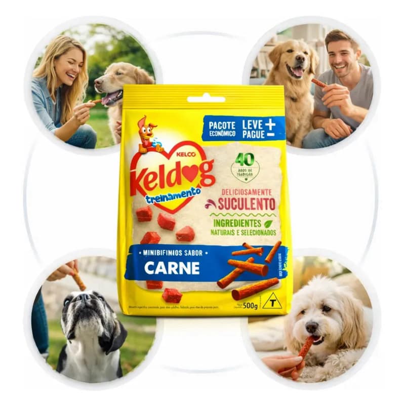 Bifinho Keldog Criadores Carne 500g - Leve, Irresistível e Ideal para Adestramento
