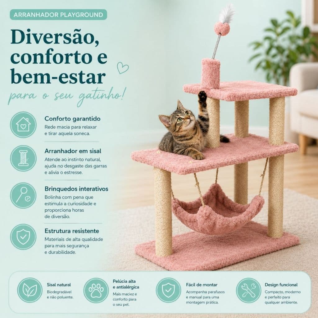 Arranhador Para Gatos 3 Bases - Miupet