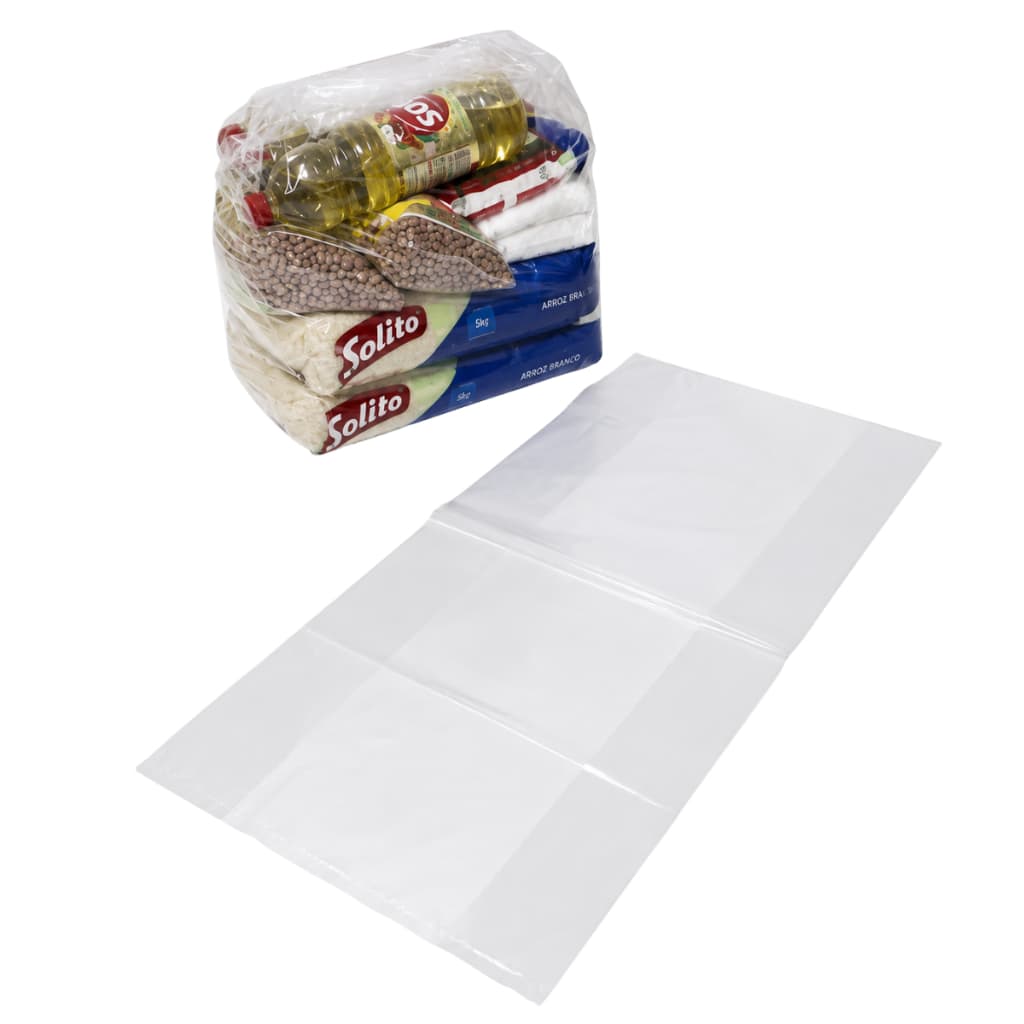 Saco Plástico Cesta Básica 50x80 Reforçado 1Kg Cristal