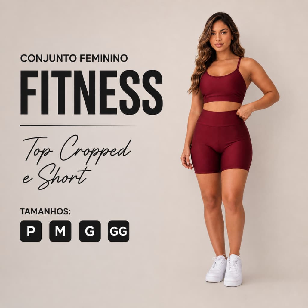 Conjunto Top e Short Para Treino Perfeito Roupas Fitness Feminino Em Suplex DryFit