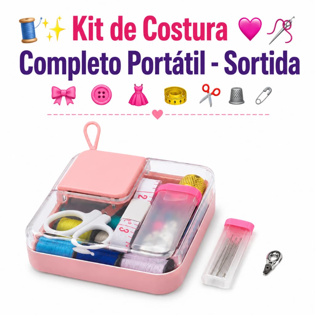 Kit Costura Portátil Completo Necessaire Multifuncional Compacto Sortido