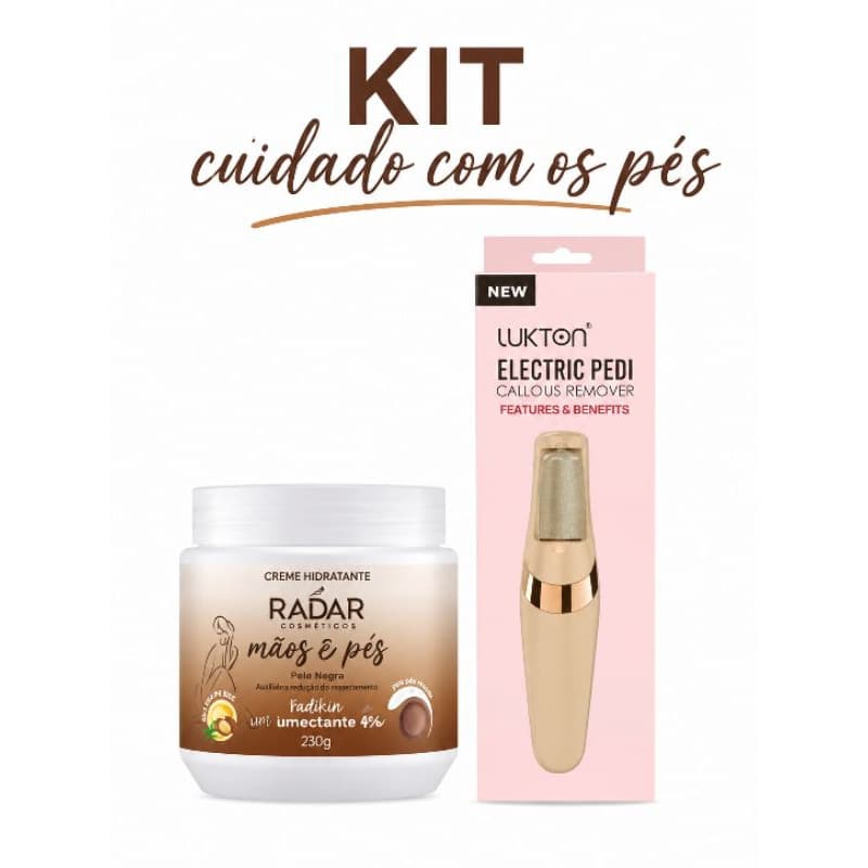 Kit SPA dos Pés Completo | Lixa Elétrica Removedora de Calos + Creme Hidratante 230g | Pés Macios e Hidratados