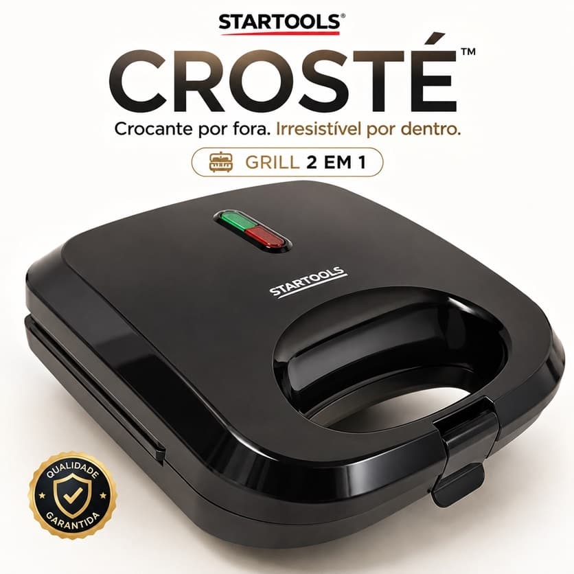 Sanduicheira Grill Elétrica 2 em 1 Antiaderente 750W Crosté 127V
