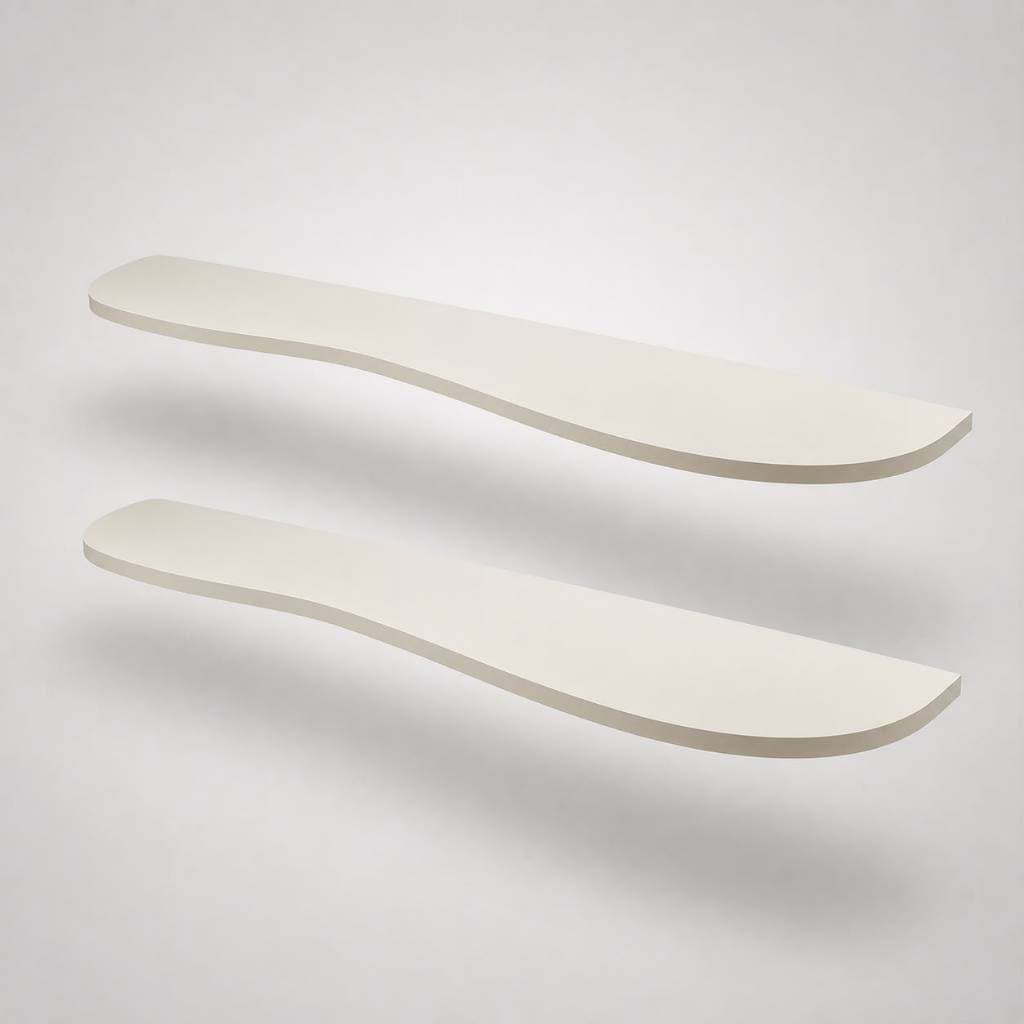 Kit 2 Prateleiras Orgânica Mdf Beige 18mm Suporte Invisível 20x120cm