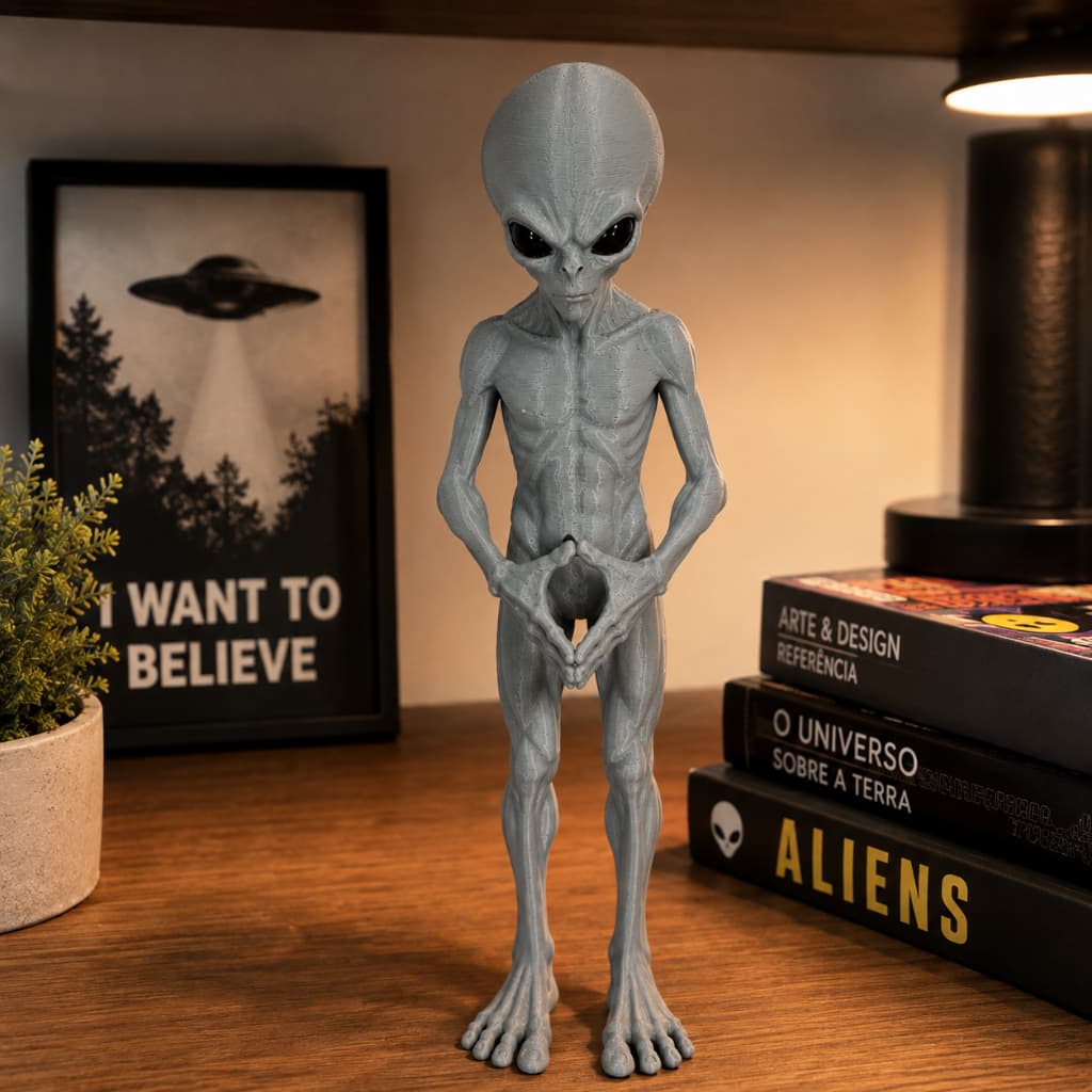 ET Alienígena 23cm Decorativo Geek Colecionável Impressão 3D