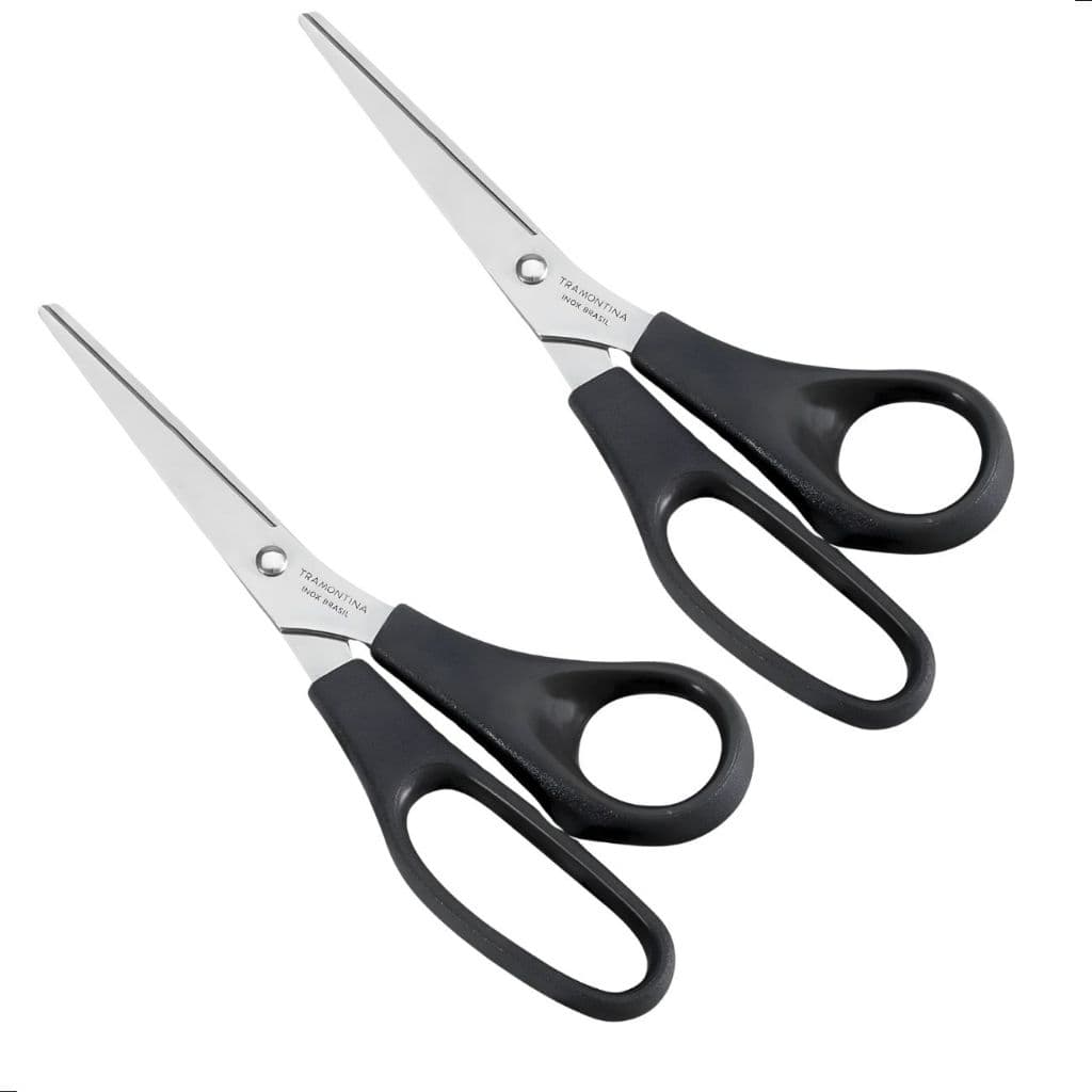 Kit 02 Tesoura Multiuso Tramontina Aço Inox Costura Escritório Uso Geral Original