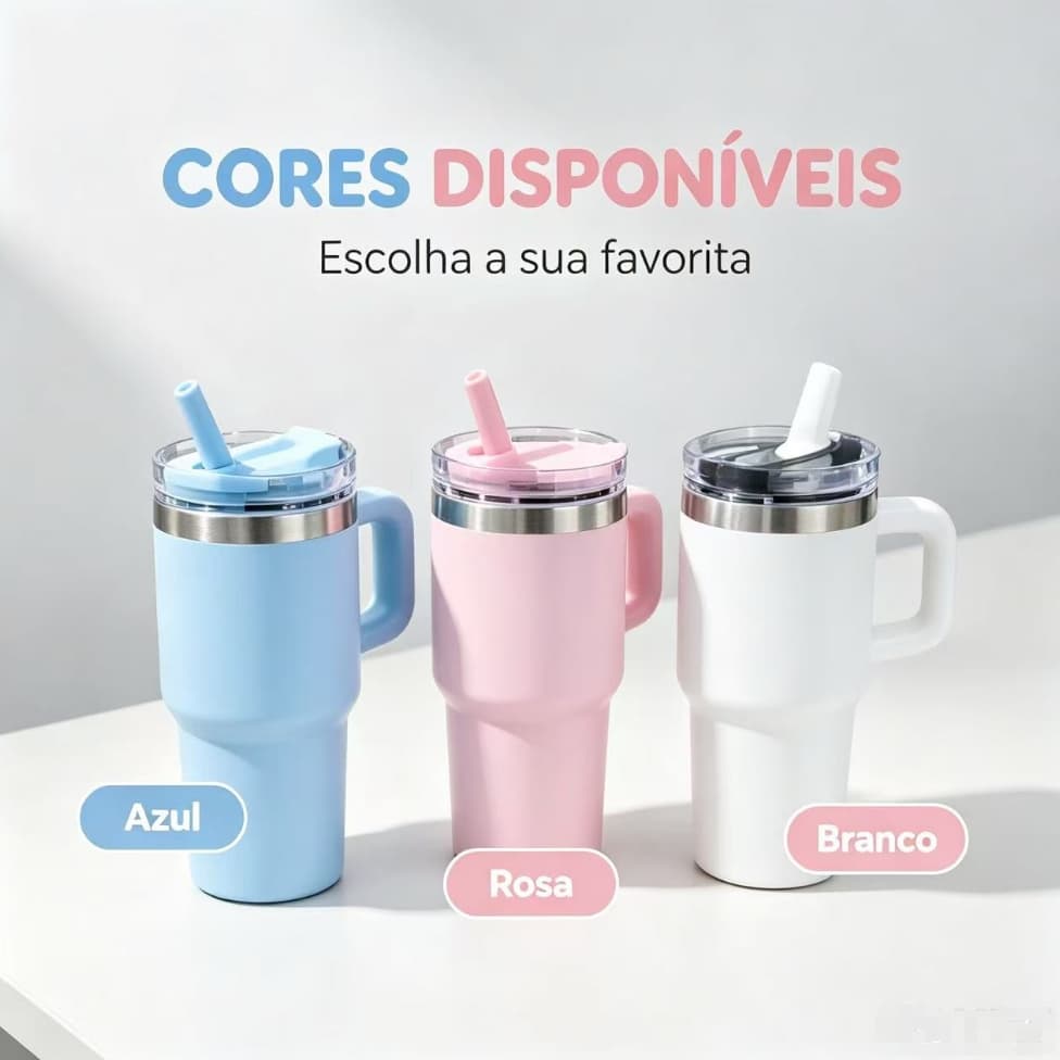 Termico Carro com Canudo Aco Inox 304 Portatil para Trabalho a Dia 420/600/900ml