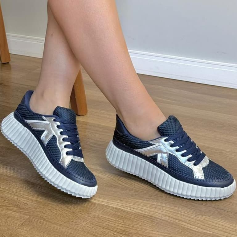 Tênis Feminino Plataforma Casual Solado Branco Alto Sneaker Fashion