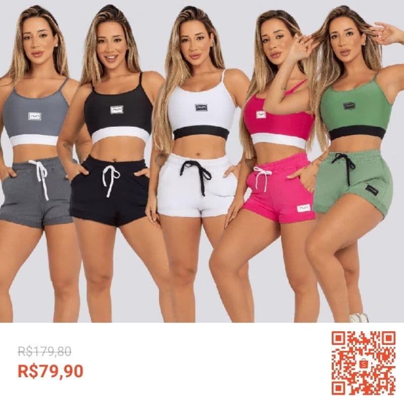Shorts Feminino Fitness com Zero Transparência