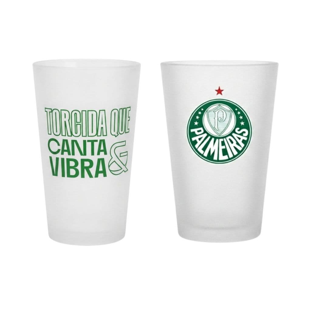 Copo Palmeiras de Vidro Branco Fosco 450ml – Copo Personalizado do Verdão para Cerveja, Drinks e Bebidas – Presente para