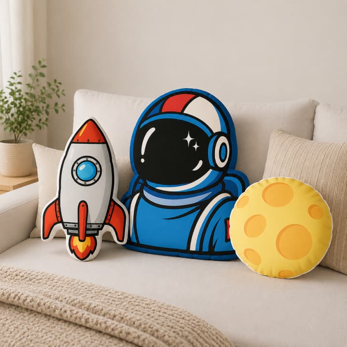 Almofadas Coleção Aventura Espacial Decoração Quarto Infantil | Universo Astronauta Galáxia
