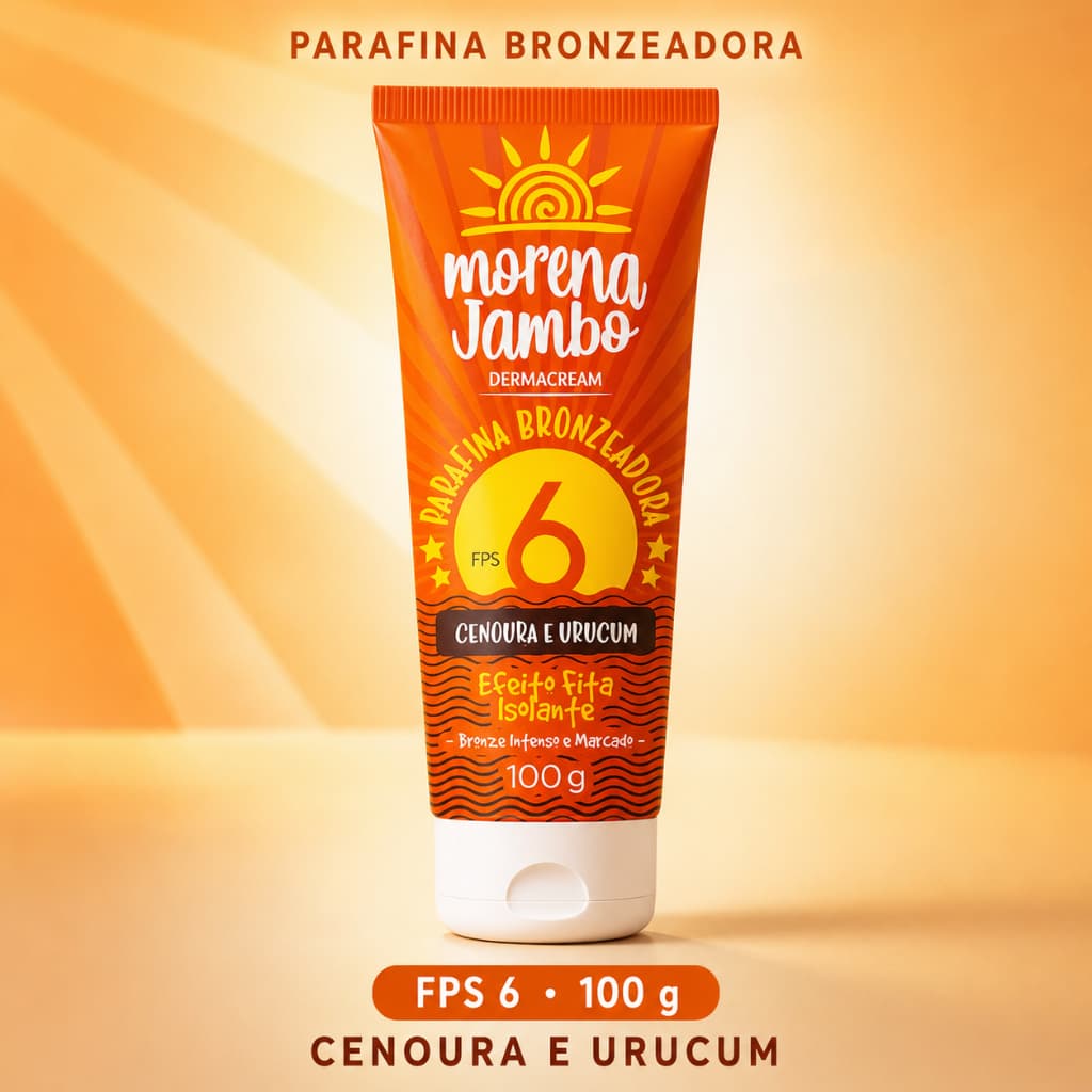 Parafina Bronzeadora Cenoura e Urucum Efeito Fita Isolante Morena Jambo Bisnaga 100g