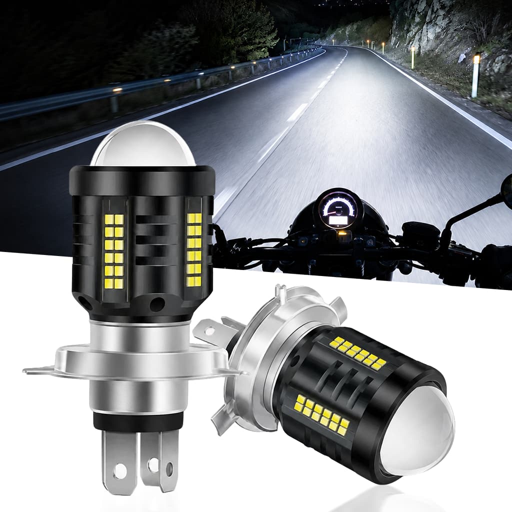 2pcs Lampada Led 6500k H4 Projetor 360º Moto Carro Un H4 Branco Branco-neutro