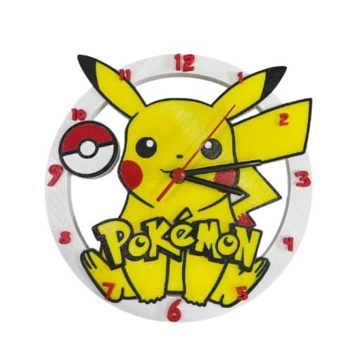 Relógio de Parede Tema Pokémon  24cm de Diâmetro Gamer Anime