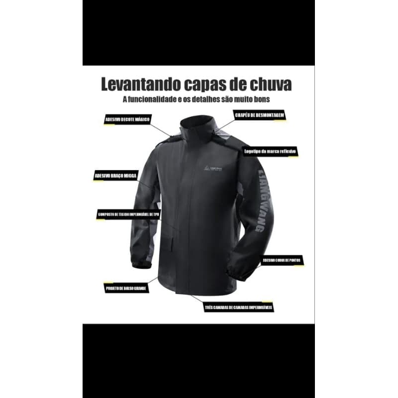 Jaqueta Slim Impermeável Masculina – Capa de Chuva para Moto e Motociclista