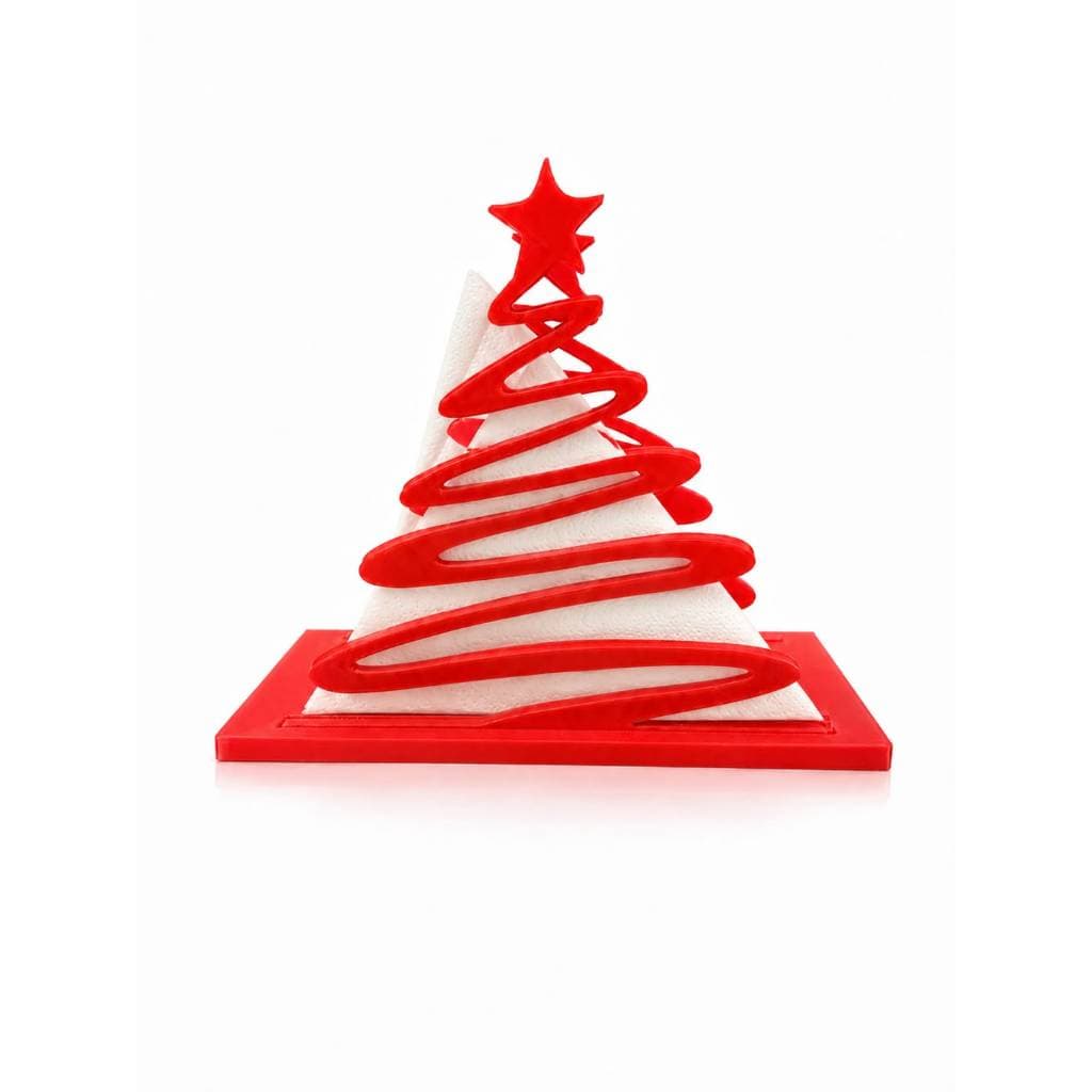 Porta Guardanapo de Natal Árvore de Natal Decorativo para Mesa Jantar Ceia Natalina Vermelho