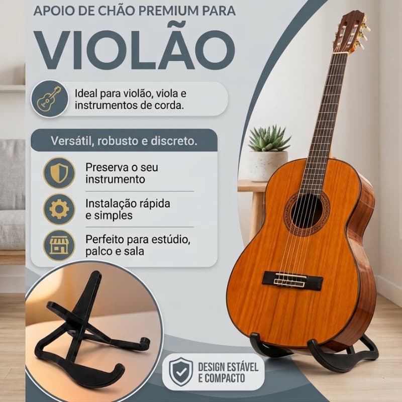 Suporte De Chão Portátil Dobrável Para Violão Baixo Ukulele Envio Imediato