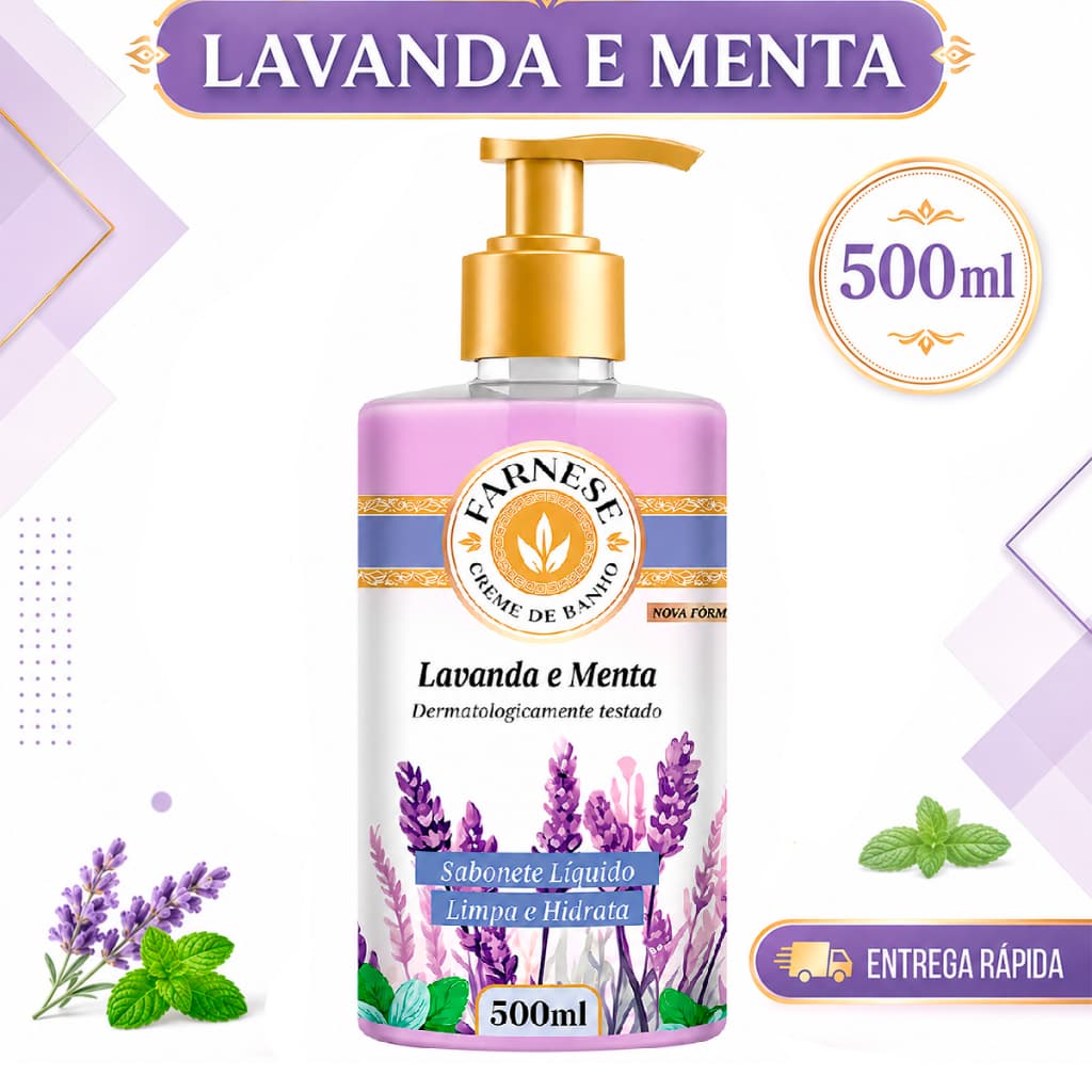 Sabonete Líquido Limpa e Hidrata Farnese Lavanda e Menta 500g