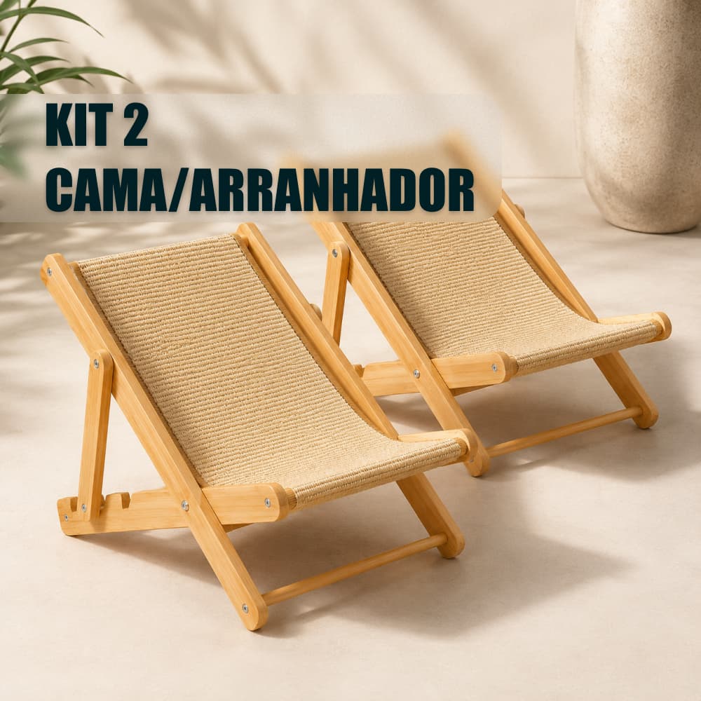 Kit Arranhadores para Gato Juta Cadeira Portátil 3 Níveis De Altura Entretenimento Para Pet Arranhador Cama