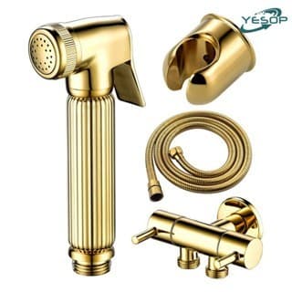 Ducha Higiênica Dourada 1/4 Volta Luxo Gatilho Inox 304 Yesop
