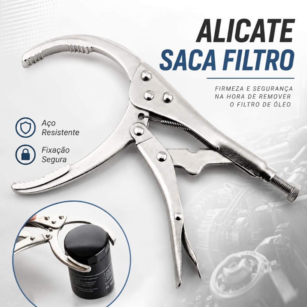 Alicate de pressão Chave Saca Filtro De Óleo Troca C/ Corrente Automotivo