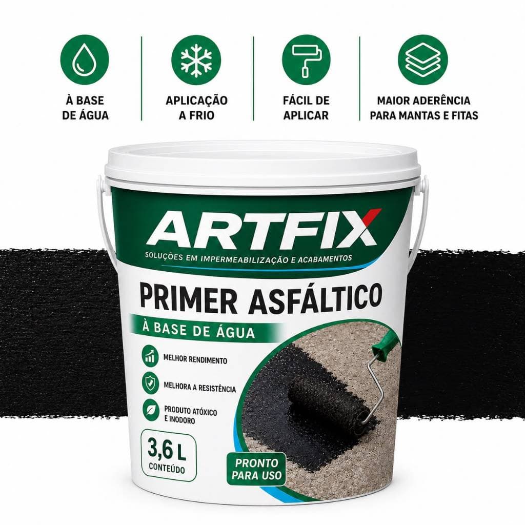 QUEIMA DE ESTOQUE - Primer para Manta Asfáltica 3,6 Litros - Preparador para Superfícies