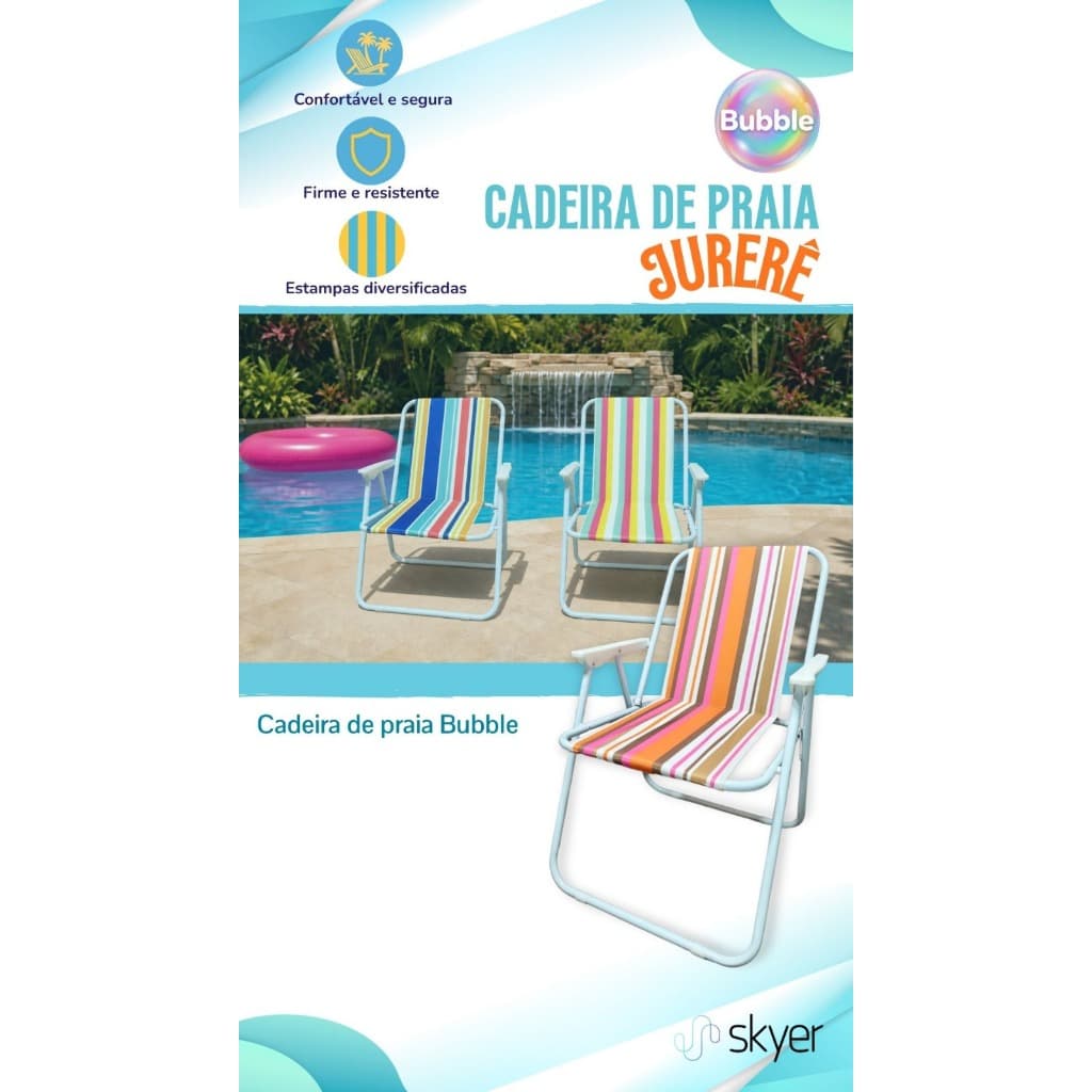 Cadeira de Praia Piscina Varanda Jurerê BUBBLE — Conforto, Praticidade e Alta Durabilidade - Suporta até 100 Kg