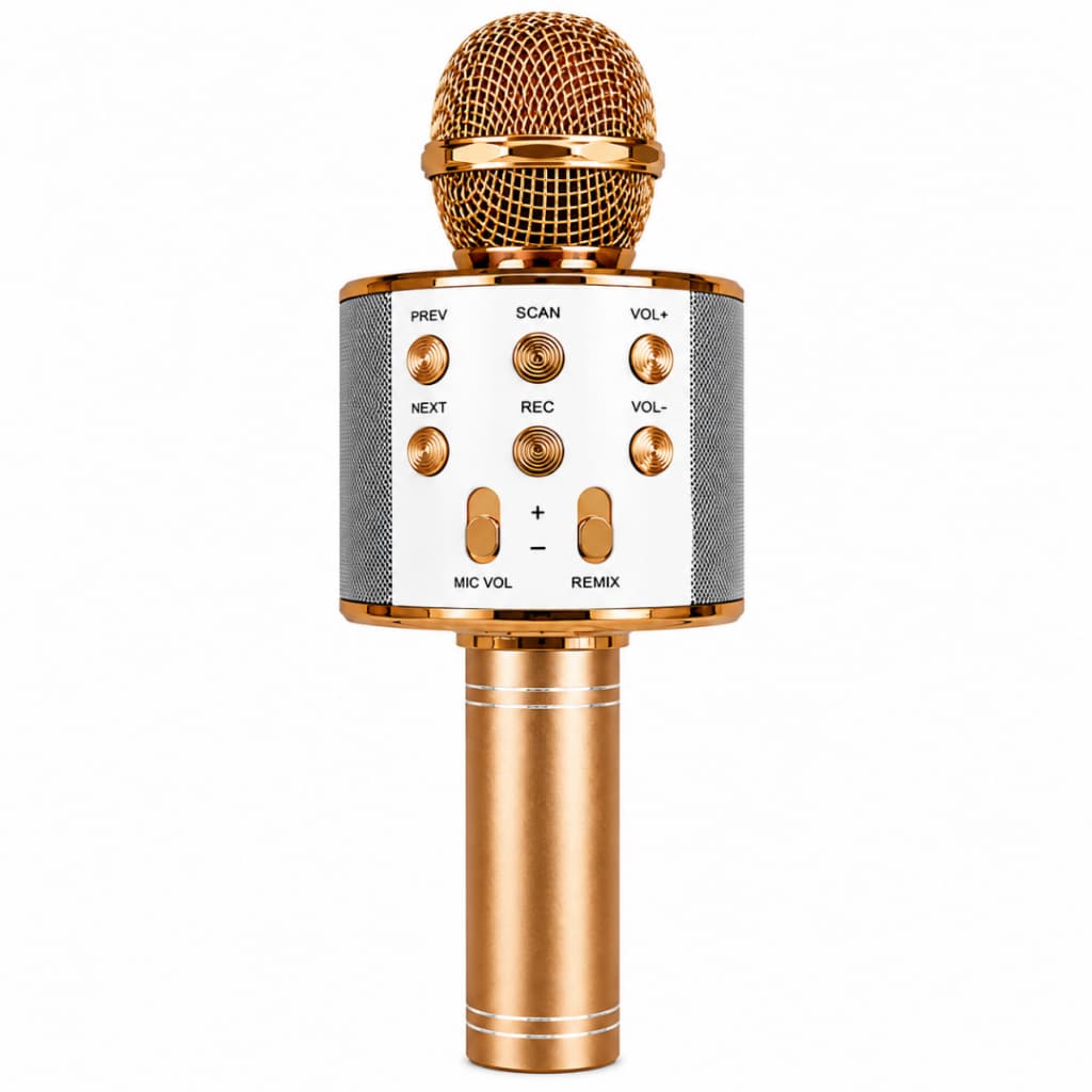 Microfone Karaokê Bluetooth Portátil com Som Integrado no Próprio Microfone Infantil Adulto Presente Kids