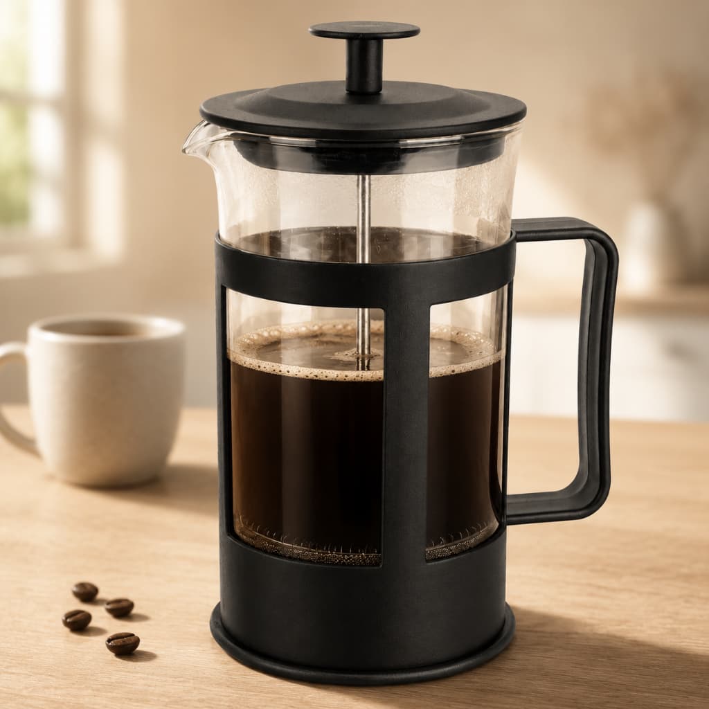 Cafeteira Prensa Francesa 300ml Manual com Filtro Reutilizável para Café Chá e Infusões