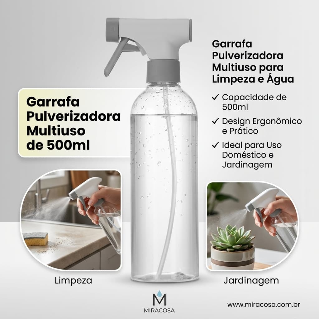 Borrifador Pulverizador Spray Multiuso Para Casa Jardim  Limpeza e Águas 500 ml