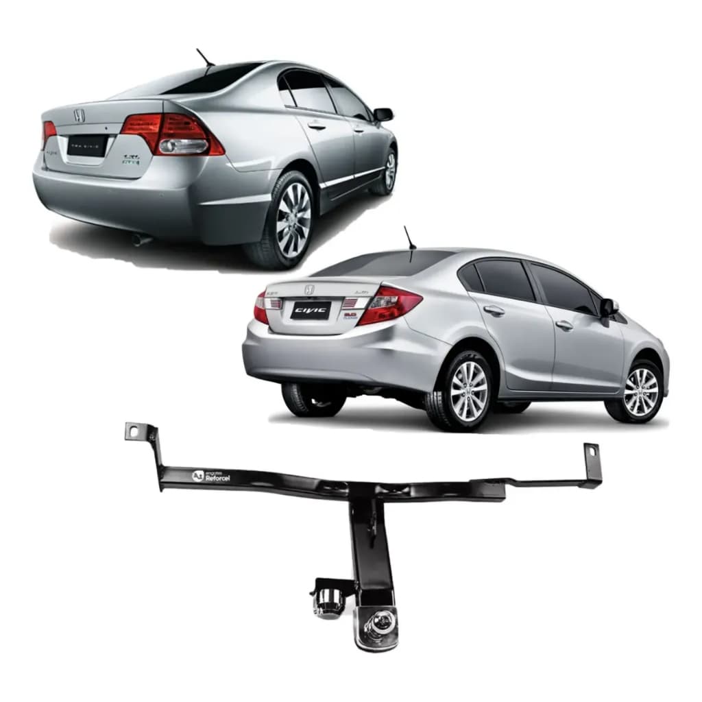Engate Reboque Fixo New Civic ou Civic 2006 A 2016 Carga 500kg Aco  Certificado Inmetro Resistente
