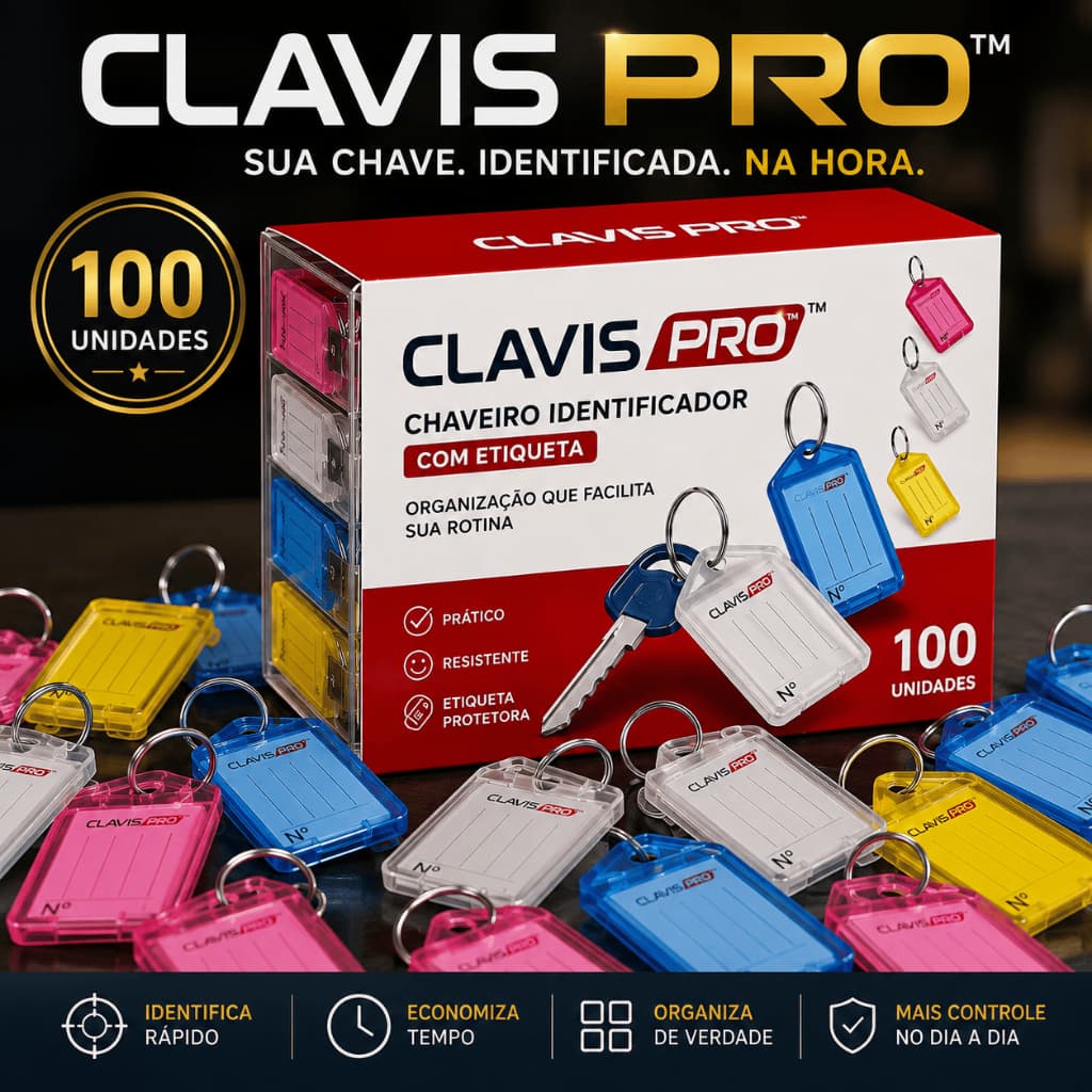 Chaveiros Identificadores de Chaves com Etiqueta Kit 100 Unidades Organizador de Chaves