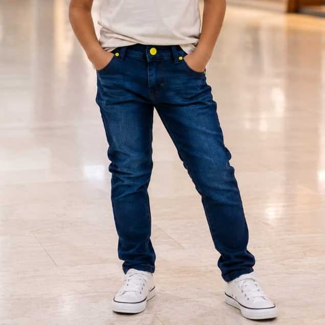 Calça Jeans Infantil 2 ao 16 masculina juvenil tradicional com Elastano Confortavel Menino