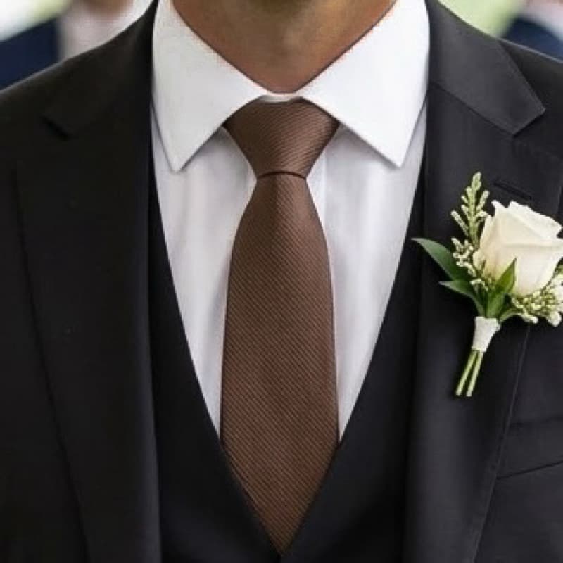 1 à 4 Gravatas Slim Marrom Padrinhos de Casamento, Masculina, Jacquard, Elegante, Social