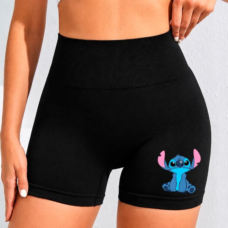 Shorts Feminino Stitch Suplex Short Legging Academia Fitness Mulher Treino Moda Fit P M G GG Alta Qualidade Moda