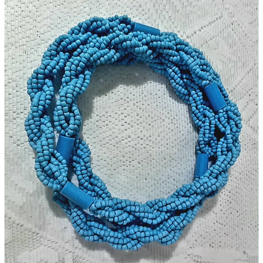 BRAJÁ GUIA 8 FIOS - AZUL CLARO - UMBANDA CANDOMBLÉ ORIXÁ ENTIDADE