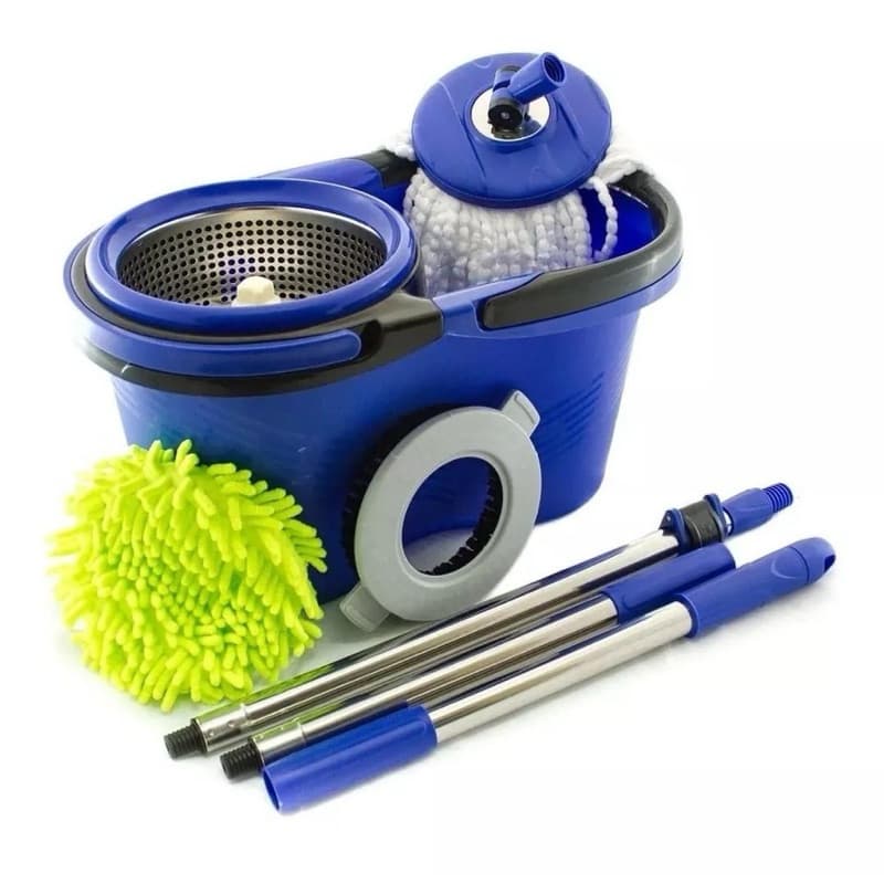 Esfregão Mop Giratório de Qualidade 14l Premium rodo de limpeza Facilitada 360° Balde refil