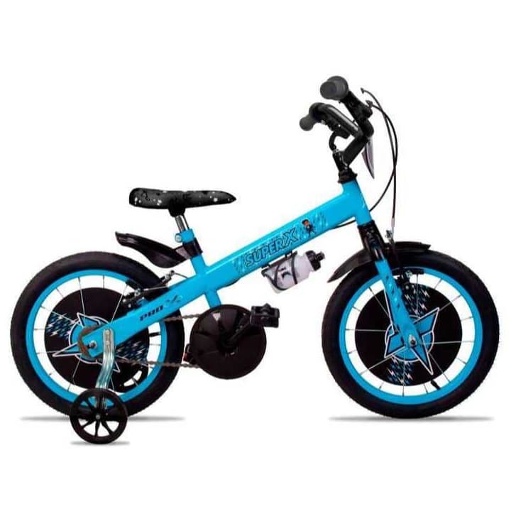 Bicicleta Aro 16 Infantil Menino Pro-X Super X com Rodinha de Treino e Pneu 2.1 Aro Alumínio