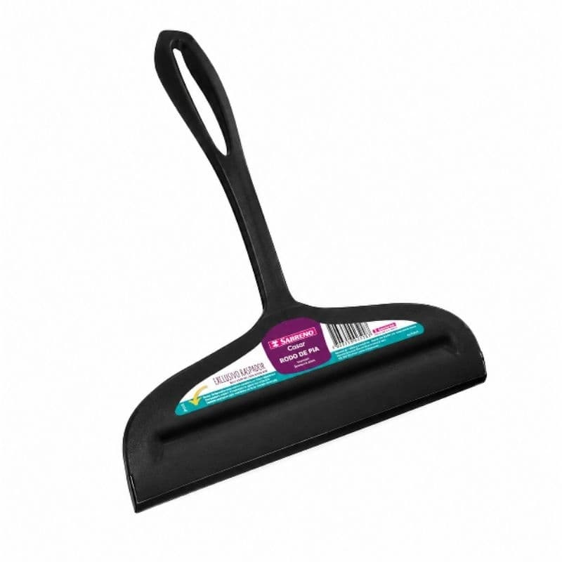 Rodo Pia Sanremo Preto 14cm - Design Ergonômico e Raspador Incorporado