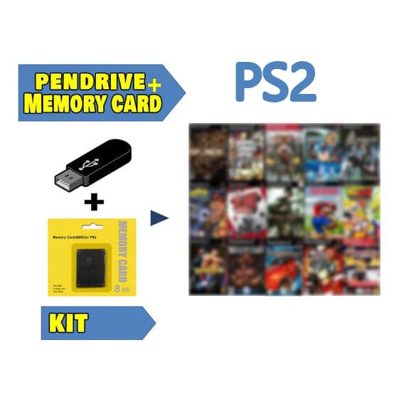 JOGOS EM PENDRIVE DE 64GB PARA PS2 KIT OPL