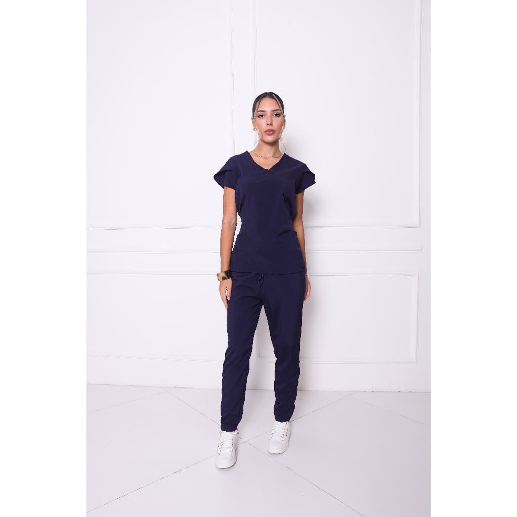 Pijama Cirúrgico FEMININO Manga tulipa Scrub Conjunto Pijama Hospitalar Não Amassa