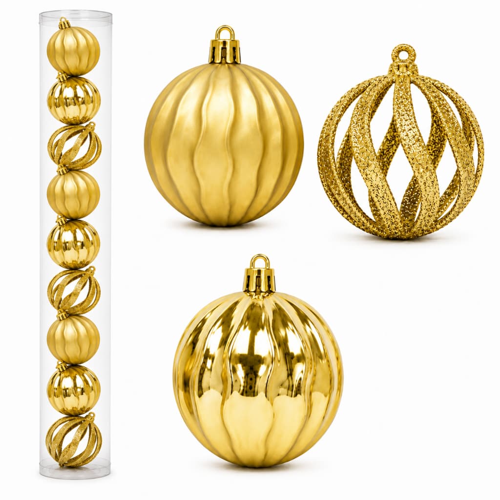 Kit 9 Bolas De Natal 6 Cm Enfeites Premium Para Árvore Sofisticada Cobre Dourado Vermelha Verde Azul Rosa