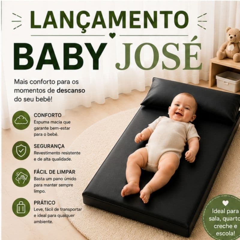 Colchonete Infantil Portátil 90x50x4cm com Travesseiro Portátil