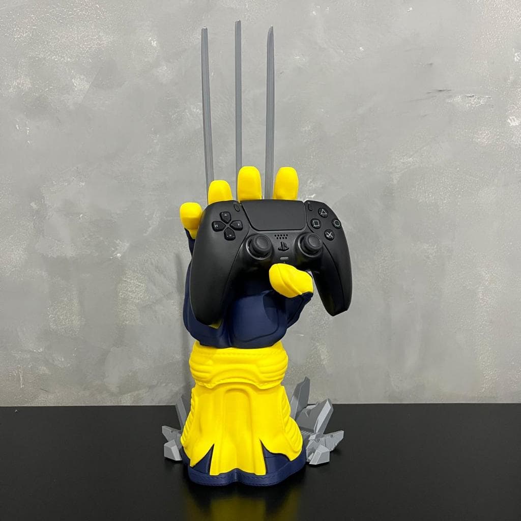 Suporte para Controle Gamer Mão com Garras Wolverine 3D | Porta Controle PS5 PS4 Xbox | Decoração Geek