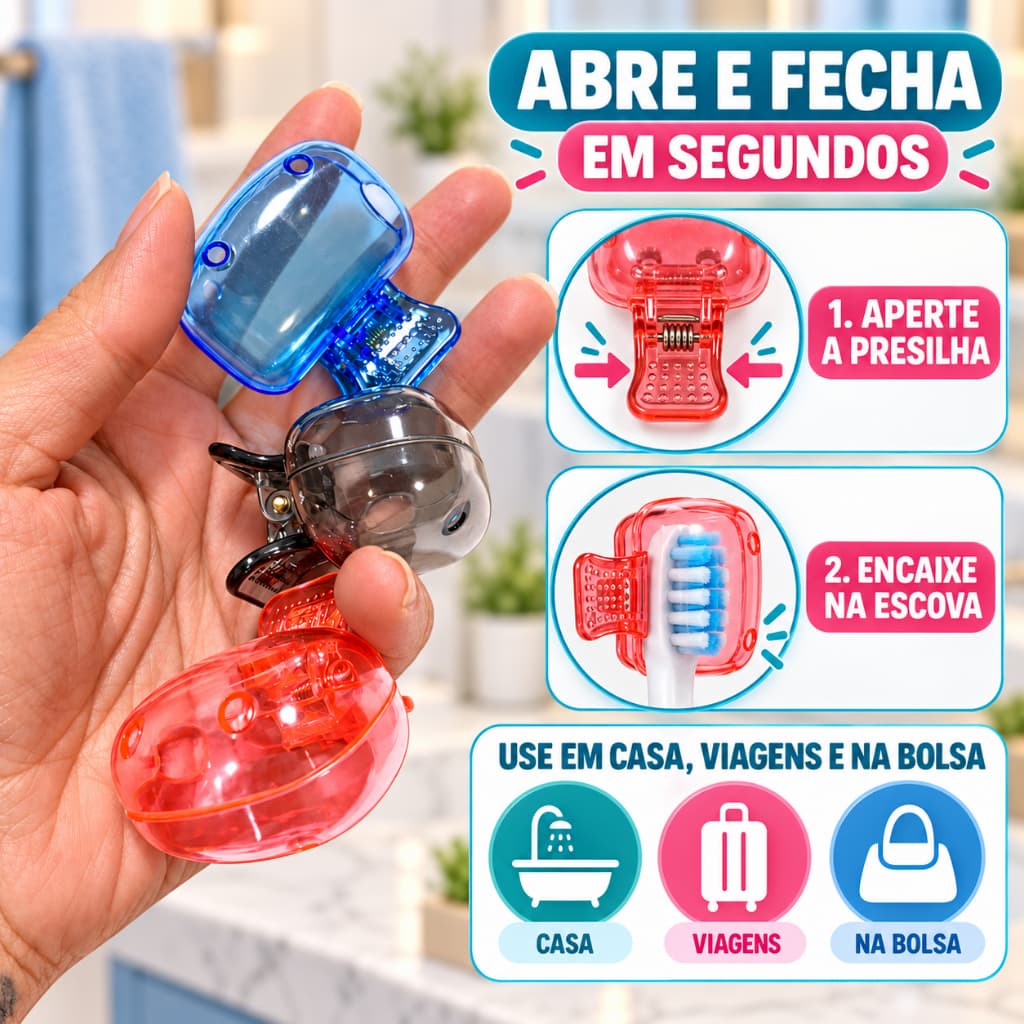 Capas Protetoras para Escova de Dente com Clipe Ventilada Protetor de armazenamento Cerdas Portátil Proteção para Viagem