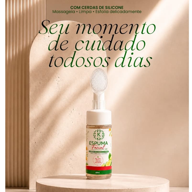 Espuma De limpeza Facial Extrato Camomila e Pepino 100ml - Kairon Cosméticos